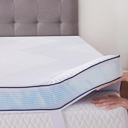 3 Inch Memory Foam Mattress Topper Queen with Removable Soft Cover and Pillows Ventilated Breathable Cooling Mattress Pad Portable Bed Topper for Back Pain, CertiPUR-US Certified