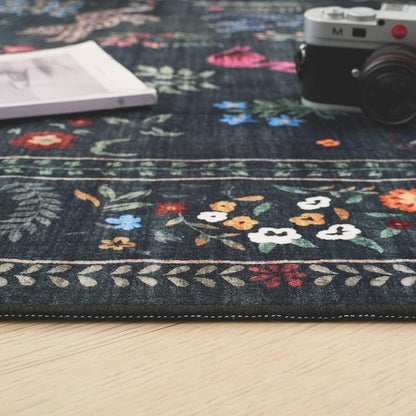 Rugcomf Door Mat Indoor Entrance 2x3 Rug Machine Washable Boho Floral Animal Small Area Rug Non-Slip Low Pile Throw Rugs for Entryway, Kitchen, Front Door Indoor Entrance, Entry, Kids Room (Green)