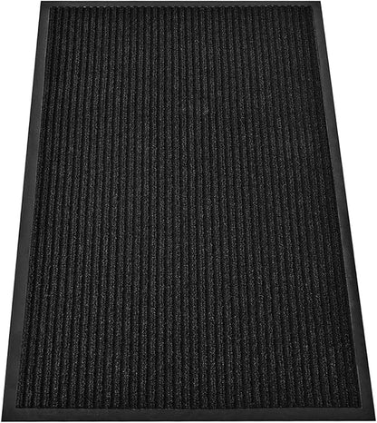 SRDDQLC Door Floor Mat Commercial Grade Large Size Heavy Duty Tough Entry Collection Slip Skid Entrance Mat with Rubber Backing Low Profile (Black, 4x6FT)