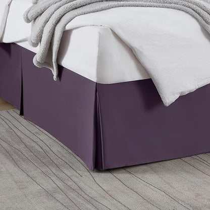 Nestl Dark Purple Twin XL Bed Skirt - Twin XL Size Bed Skirt 14 Inch Drop - Brushed Microfiber Bed Skirts - Hotel Quality Pleated Bed Skirt - Shrinkage & Fade Resistant