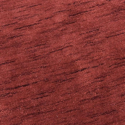 Hand Knotted Loom Wool ECO-Friendly Area Rugs - 8'x8', Octagon, Red Color, Solid Plain Design, High Pile Thick Handmade Anti Skid Area Rugs for Living Room, Bed Room (L00111)