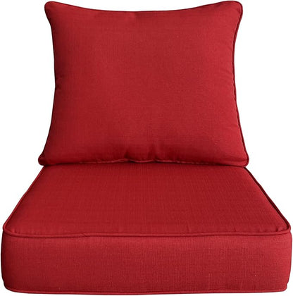 COZYVIDA Outdoor/Indoor 24x24 inch Deep Seat Patio Cushions Set of 1 Resilient Foam Filling Water Repellent Stain-Resistant UV Resistant Weather Resistant Patio Cushions Chili