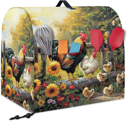 Stand Mixer Cover Waterproof Mixer Dust Cover Fits All Tilt Head & Bowl Lift Models Rooster Sunflower Kitchen Aid Mixer Covers Protector Dust Covers