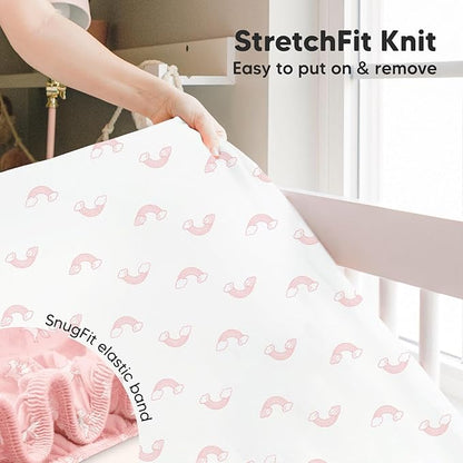 KeaBabies 2-Pack Baby Crib Sheets for Boys, Girls - 52x28 Viscose Derived from Bamboo Toddler Bed Sheets Neutral, Fitted Crib Mattress Cover for Standard Baby Bedding, Soft & Cozy (Dreamland)