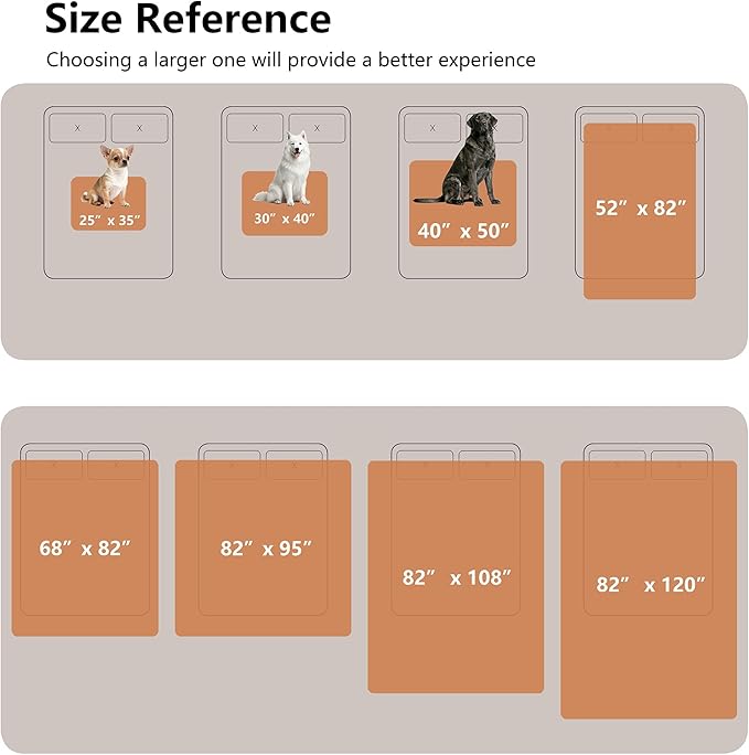 Waterproof Blanket for Couch, Leak Proof Dog Bed Blankets Reversible, Pet Throw Sofa Furniture Protector Machine Washable-68 x82,Orange+Cream