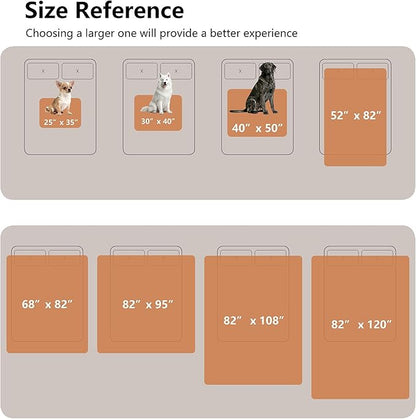 Waterproof Blanket for Bed King Size, Leak Proof Dog Couch Blankets Reversible, Pet Throw Sofa Furniture Protector Machine Washable-82 x108,Orange+Cream