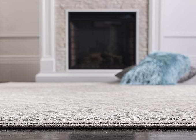 SAFAVIEH Reflection Collection Runner Rug - 2'3" x 10', Light Grey & Cream, Non-Shedding & Easy Cleaning, Ideal for Living Room, Bedroom (RFT668G)