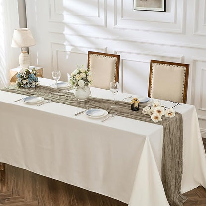 BALCONY & FALCON 2 Pack Nude Cheesecloth Table Runner 10FT 120 Inch Rustic & Boho Farmhouse Gauze Cheese Cloth Runners for Wedding Fall Thanksgiving Christmas Party Baby Shower Birthday Decor
