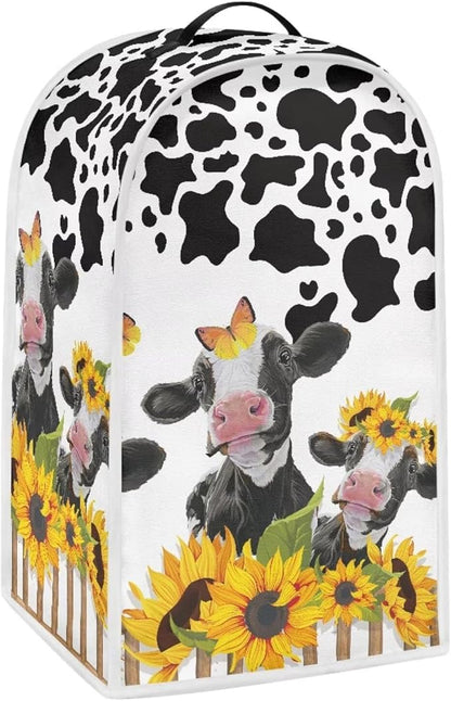 Sunflower Animal Cow Print Blender Dust Covers for Kitchen Counter,Juicer Cover Storage Pouch Cooker Mixer Covers Sleeve Coffee Maker Appliance Cover Food Processor Dust Cover