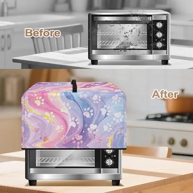 Microwave Oven Dust Cover, Dog Paw Heat-Resistant Waterproof Microwave Oven Grill Cover Protector Polyester Washable Dust Covers Case Protections for Microwaves Ovens