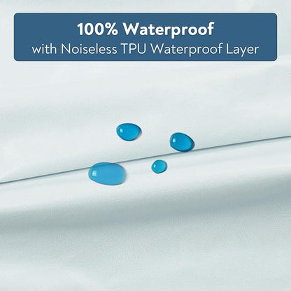 Waterproof Crib Sheets for Boys 2 Pack, Fitted Baby Crib Sheet Neutral 52" x 28" for Standard Crib and Toddler Bed Mattress, Soft and Breathable Kid Toddler Sheets for Boys or Girls, Grey & Aqua Blue