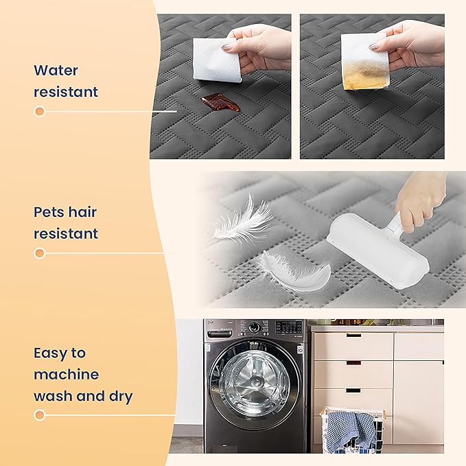 gogobunny 100% Double Sided Waterproof Dog Blanket Soft Pet Bed Cover Reversible Protect Furniture Couch Sofa Car for Puppy Cat Kids (Dark Grey/Light Grey, 68x82 Inch (Pack of 1))