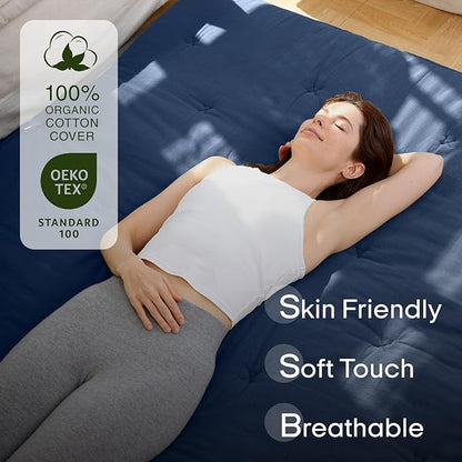 ZonLi Japanese Floor Futon Mattress Queen Size 80"x 60", 100% Cotton Cover 2.5'' Thicken Tatami Mattress, Foldable Sleeping Pad, Portable Dormitory Tatami Mat, Roll Up Floor Lounger Bed for Adult