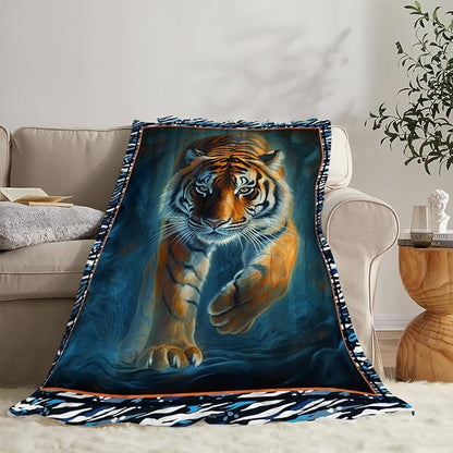 Tiger Blanket Tiger Throw Blankets for Couch Sofa Bed Decor Soft Cozy Fleece Plush Flannel Gifts for Men Women Adults Lover 40"x50"