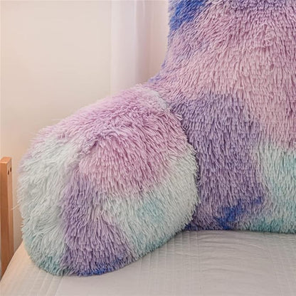 Holawakaka Reading Pillow for Sitting up in Bed Sofa Kids Teens, Backrest Pillow with Arms for Boys Girls Women Petites Pregnancy, Back Support Cushion for Couch Floor Nursery Playroom (Multi-Color)
