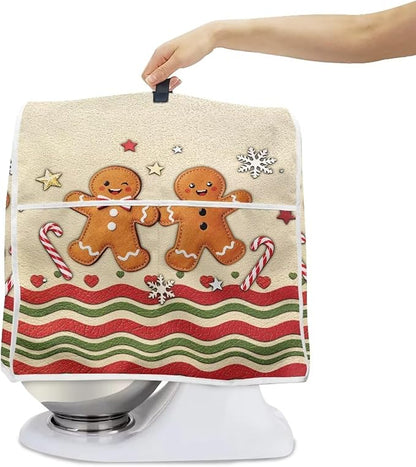 Christmas Mixer Cover for Kitchen Aid 4.5-5 Qt Mixer, Gingerbread Man Small Appliance Dust Covers Universal for Air Fryers, Coffee Makers, Christmas Decor for Kitchen