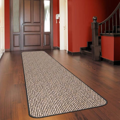 House, Home and More Skid-Resistant Carpet Runner - Black Ripple - 12 Feet X 27 Inches