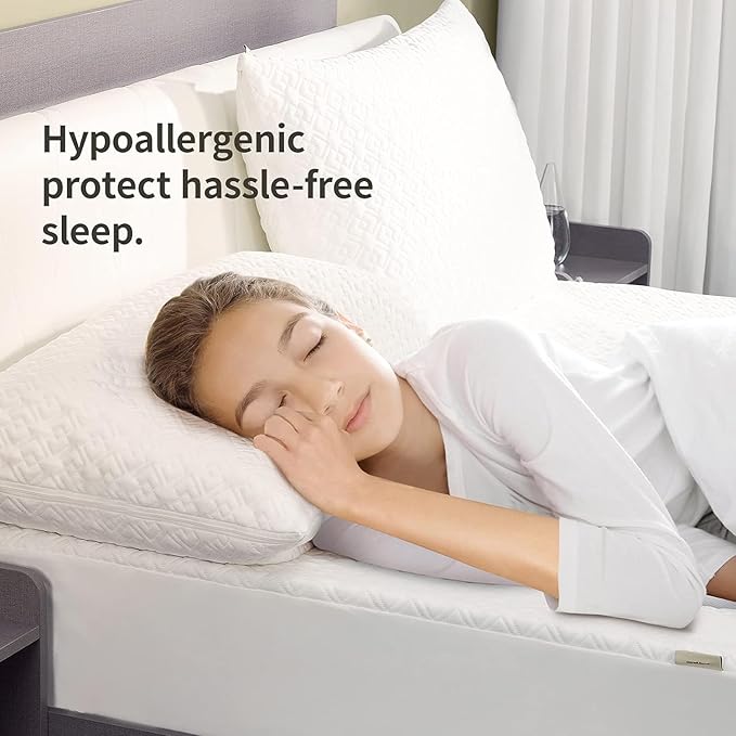 CoolShields Pillow Protector (2 Pack) King – Waterproof Zippered Pillow Covers, Hypoallergenic, Premium Pillowcase Encasement for Better Sleep