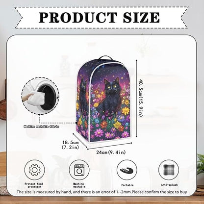 Talayituse Galaxy Cat Daisy Print Blender Dust Cover, Fingerprint Protection Cover for Stand Mixer or Coffee Machine, Home Kitchen Appliance Covers for Stain Dust Resistant Supplies