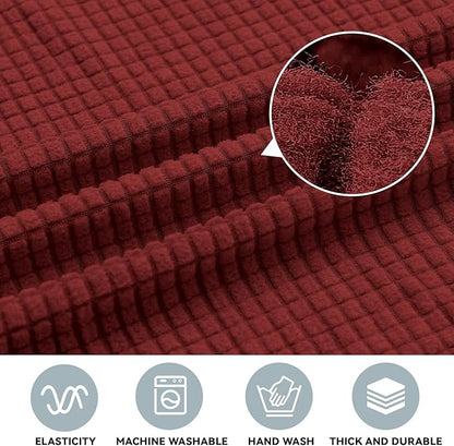 LURKA Stretch Oversized Sofa Slipcovers 1 Piece Couch Covers for 3 Cushion Couch Sofa Furniture Protector Full Sofa Covers with Elastic Bottom for Kids and Pet (X-Large,Dark Red)