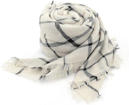 American Trends Women's Cozy Warm Winter Fall Blanket Scarf Stylish Soft Chunky Checked Giant Scarves Shawls
