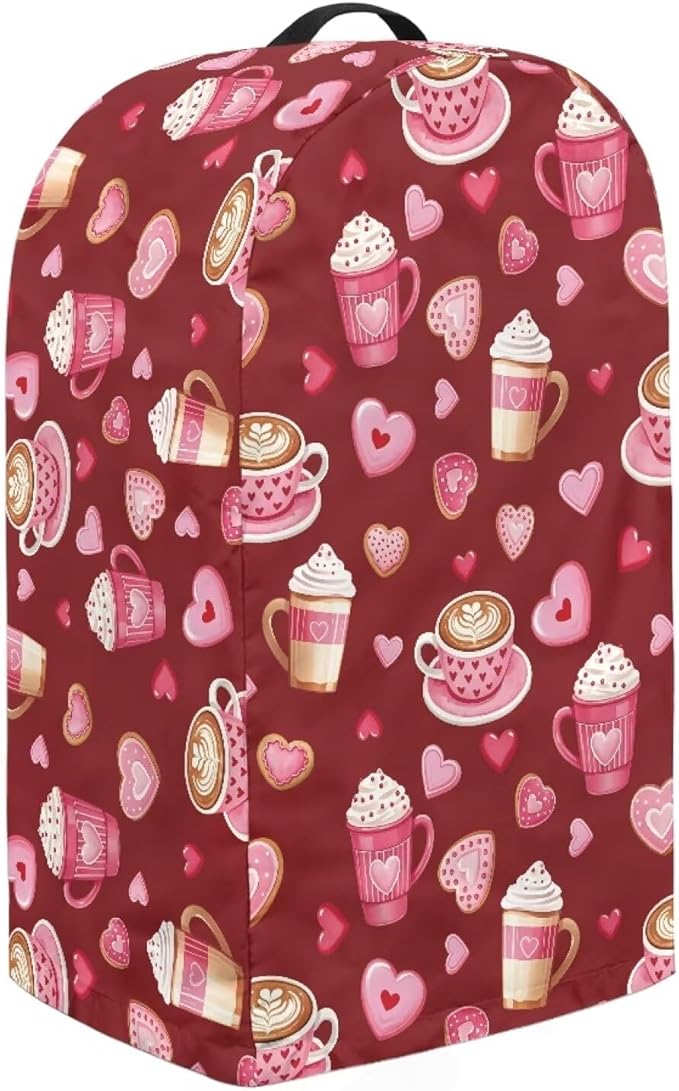 Red Blender Cover Dust Proof Small Appliance Cover Foldable Dust Cover Kitchen Decorations for Blender Food Processor Juicer Valentine's Day Decor