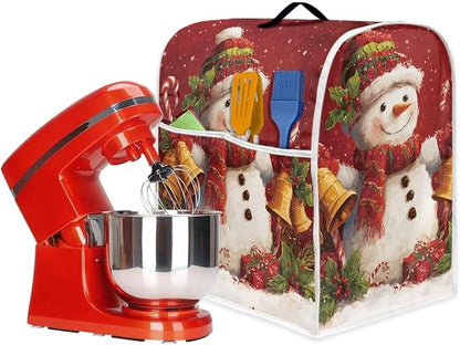 Christmas Stand Mixer Cover 6-8Qt Cute Mixer Cover Washable Anti-Stain Appliance Covers for Kitchen Counter Mixer Parts & Accessories Christmas Decor Gift for Holiday