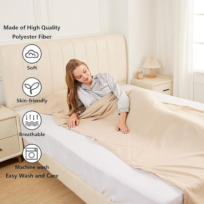 Sleeping Bag Liner Camping Adult Sleep Sack Lightweight Travel Sheet for Hotel Bed Compact Ultralight Essential Cleaning Supplies Kit Travel Bedding Set for Backpacking