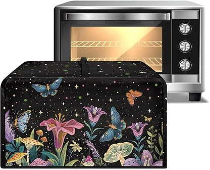 Microwave Oven Cover, Butterfly Heat-Resistant Polyester Machine Protector Decorative Kitchen Appliance Covers Waterproof Microwave Oven Cover for Most Countertop Microwaves