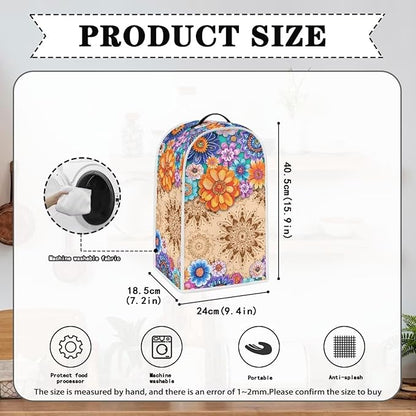 Boho Mandala Floral Blender Cover Toaster Cover Washable Dust Cover Dustproof Bakeware Cover Kitchen Appliance Accessories Size S