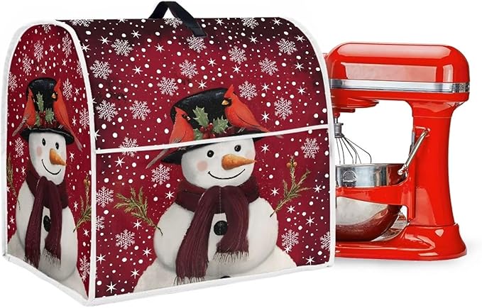Christmas Mixer Cover for Kitchen Aid 4.5-5 Qt Mixer, Snowman Small Appliance Dust Covers Universal for Air Fryers, Coffee Makers, Kitchen Decor Gift for Christmas