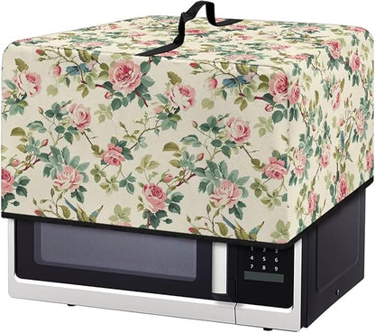 Microwave Cover, Rose Microwave Dust Cover Waterproof Microwaves Oven Covers Microwaves Accessories Decorative Kitchen Appliance Cover for Air Fryer Toaster