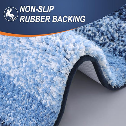 OLANLY Bathroom Rugs Mat 30x20, Extra Soft Absorbent Microfiber Bath Rugs, Rubber Backing, Quick Dry, Machine Washable Bath Mats for Bathroom Floor, Tub and Shower, Home Decor Accessories, Navy
