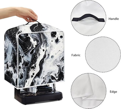 Marble Coffee Maker Cover Protector with Top Handle Washable Dustproof Small Kitchen Appliance Protector