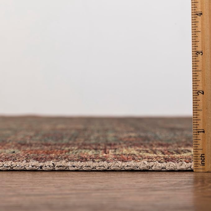 Keen Home Design 8x10 Rug - Machine Washable Area Rug with Non-Slip Backing, Ideal for Living Room, Dining Room, Bedroom - Vintage, Easy Clean, Durable, Low Pile Rug - (8' x 10')