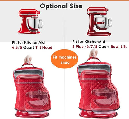 BAGSPRITE Stand Mixer Cover with Appliance Sliders Compatible with KitchenAid Mixer 4.5/5 Quart with Pockets for Kitchen Aid Accessories and Attachments