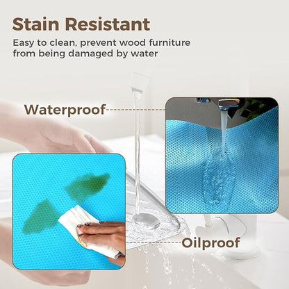 100% EVA Shelf Liner for Kitchen Cabinet, 12" x 240" Drawer Liners Non Adhesive Non Slip Waterproof Plastic Paper, Dresser Pantry Bathroom Refrigerator Protector, Blue