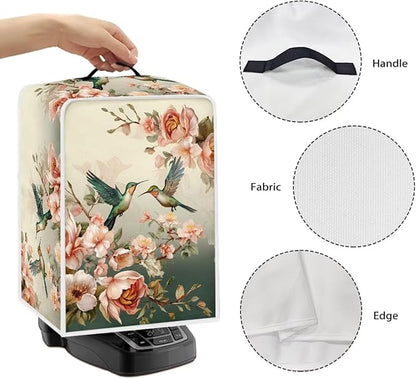 Coffee Maker Cover Protector Hummingbird Floral Kitchen Appliance Dust Cover Waterproof Folding Protector