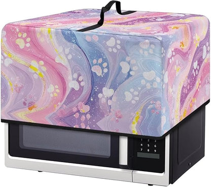 Microwave Oven Dust Cover, Dog Paw Heat-Resistant Waterproof Microwave Oven Grill Cover Protector Polyester Washable Dust Covers Case Protections for Microwaves Ovens
