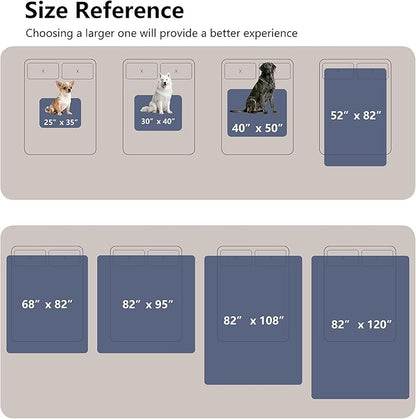 Waterproof Blanket for Bed King Size, Leak Proof Dog Couch Blankets Reversible, Pet Throw Sofa Furniture Protector Machine Washable-82 x108,Navy Blue+Stone Blue
