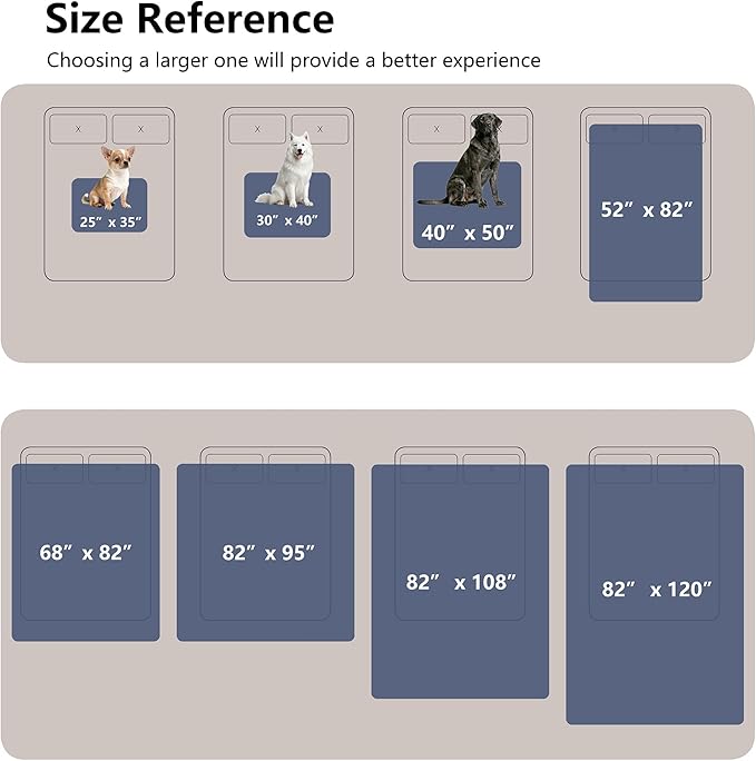 Waterproof Blanket for Bed, Leak Proof Dog Couch Blankets Reversible, Pet Throw Sofa Furniture Protector Machine Washable-82 x120,Navy Blue+Stone Blue