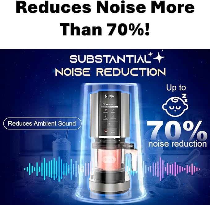 Oversized Sound Reducing Blender Cover – Compatible with Ninja Creami (All Models Except Breeze) & Most Under-Cabinet Blenders – CHECK DIMENSIONS BEFORE BUYING