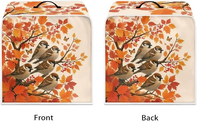 Coffee Maker Cover with Handle Maple Cardinal Dust Protection Washable Foldable Christmas Appliance Cover