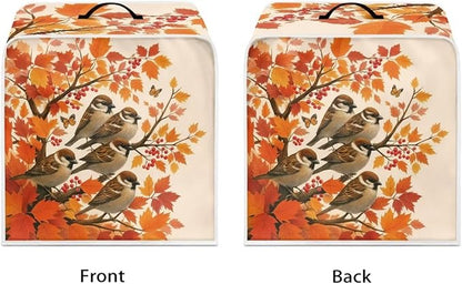 Coffee Maker Cover with Handle Maple Cardinal Dust Protection Washable Foldable Christmas Appliance Cover