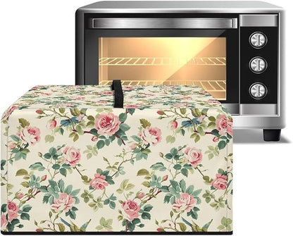 Microwave Cover, Rose Microwave Dust Cover Waterproof Microwaves Oven Covers Microwaves Accessories Decorative Kitchen Appliance Cover for Air Fryer Toaster