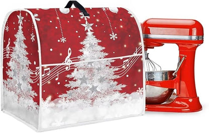Christmas Mixer Cover for Kitchen Aid 6-8 Quart Stand Mixers, Xmas Tree Kitchen Appliance Dust Cover Washable Dustproof Cloth Cover with Pocket for Kitchenware Gift for Christmas