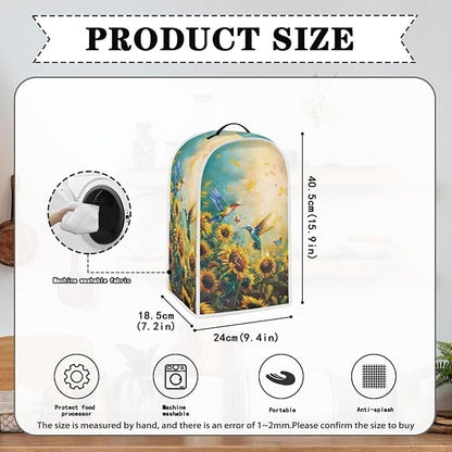 Blender Covers for Kitchen, Stand Mixer or Coffee Maker Appliance Dust Covers with Handle for Home Kitchen Decor, Sunflower Birds Print