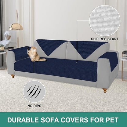 Foxdecor Couch Cover Sofa Covers Washable, Dog Bed Cover Couch Covers for 3 Cushion Couch Sofa Pet Friendly, Dog Couch Cover Furniture Covers for Pets.(Dark Blue 40x50 inch)