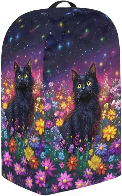 Starry Sky Black Cats Blender Cover for Kitchen Small Appliance Dustproof Dust Cover Durable Foldable Dust Anti Fingerprint Polyester Dust Proof Blender Cover Purple Flower Field