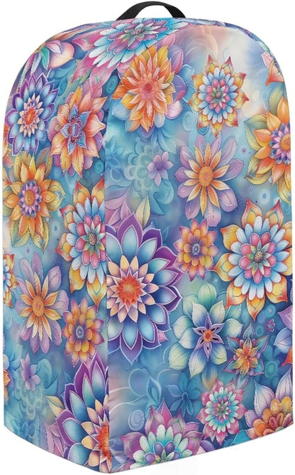 Mandala Flower Blender Dust Cover with Drawstring, Stand Mixer or Coffee Maker Appliance Covers, Anti Fingerprint Polyester Dust Proof Stain Resistant Blender Cover for Kitchen
